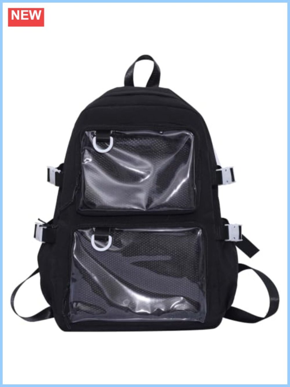 Kawaii Ita Backpack Clear Window Anime Pin Display Bag Y2K Aesthetic Bookbag